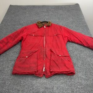 Vintage 10-X Jacket Mens 40 Red Cotton Canvas Corduroy Collar Hunting Workwear